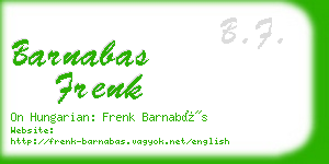 barnabas frenk business card